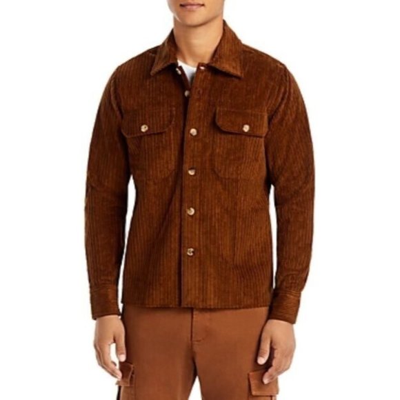 Eleventy Corduroy Overshirt Jacket Camel XL Extra Large Retail $495 - Picture 2 of 5
